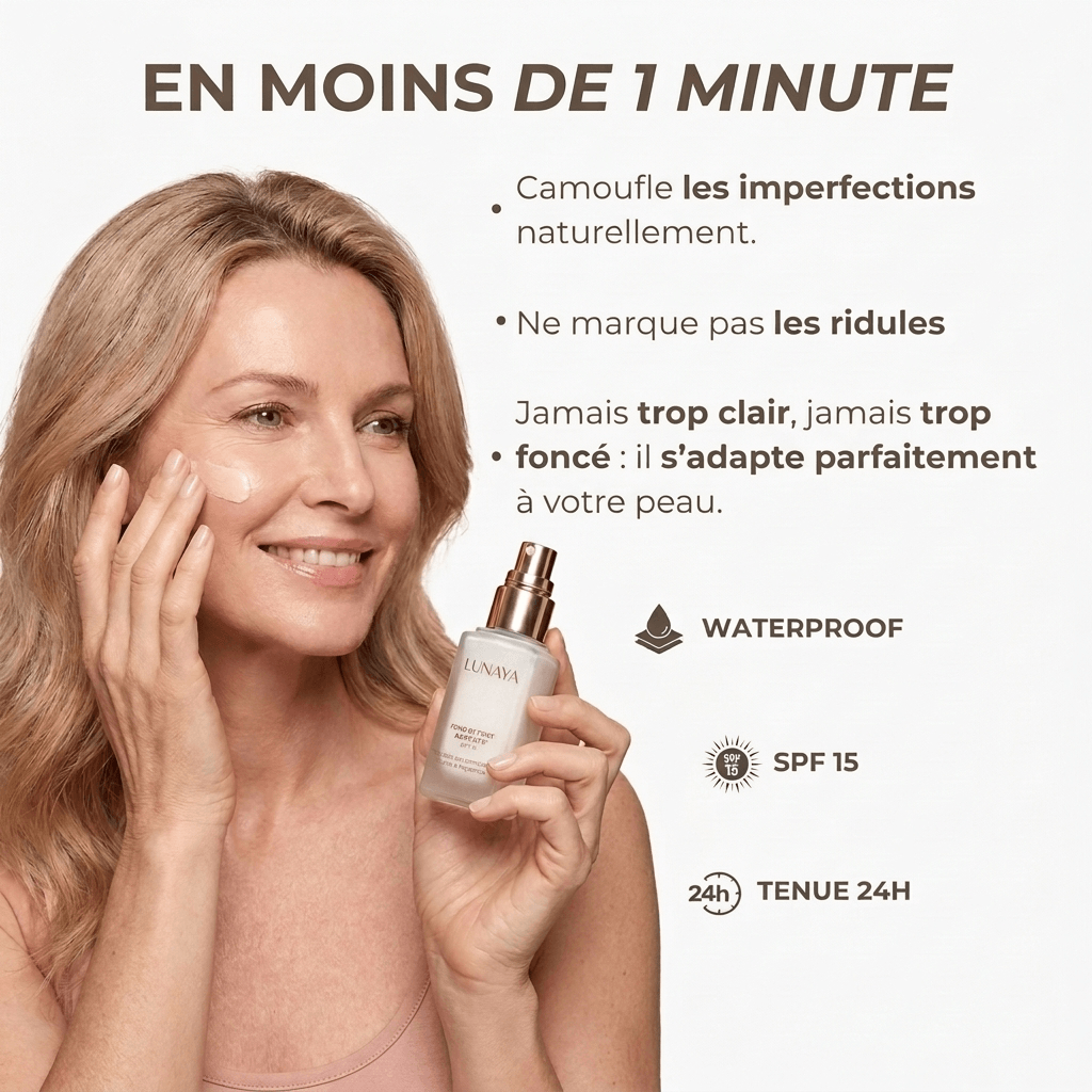 Fond de teint adaptatif 5 en 1 de 30 ml avec pinceau inclu | LUNAYA